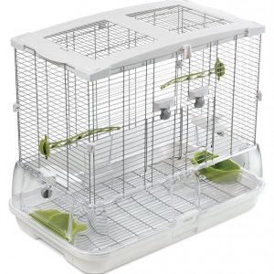 Select a spacious cage. Pacific parrotlets are very active and need plenty of room to fly around. A cage measuring 18” x 18” x 18” is the minimum for one bird. For more than one, you'll need to get even larger cages (28” x 24” x 36” for two birds). The cage should have around 3/8-1/2 inch bar space (the spaces between the bars), so that the parrotlet can’t get out unattended or get their heads stuck in between the bars.